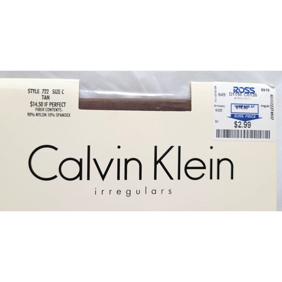Vintage Lot of 4 Calvin Klein Irregulars Pantyhose Size C/C-3 Tan Black NOS - Picture 3 of 10